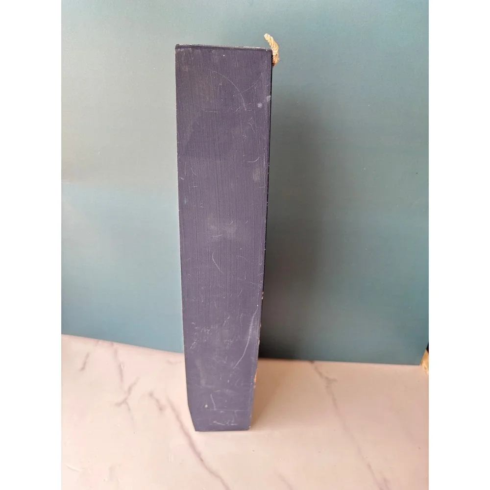 Wooden Boat Shelf Nautical Navy Blue Wall Decor Canoe Display 15.5 Inch